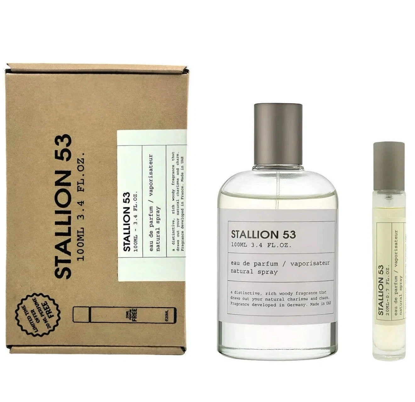 Stallion 53 Unisex EDP Perfume Cologne for Men & Women 100 ML + 20 ML Spray