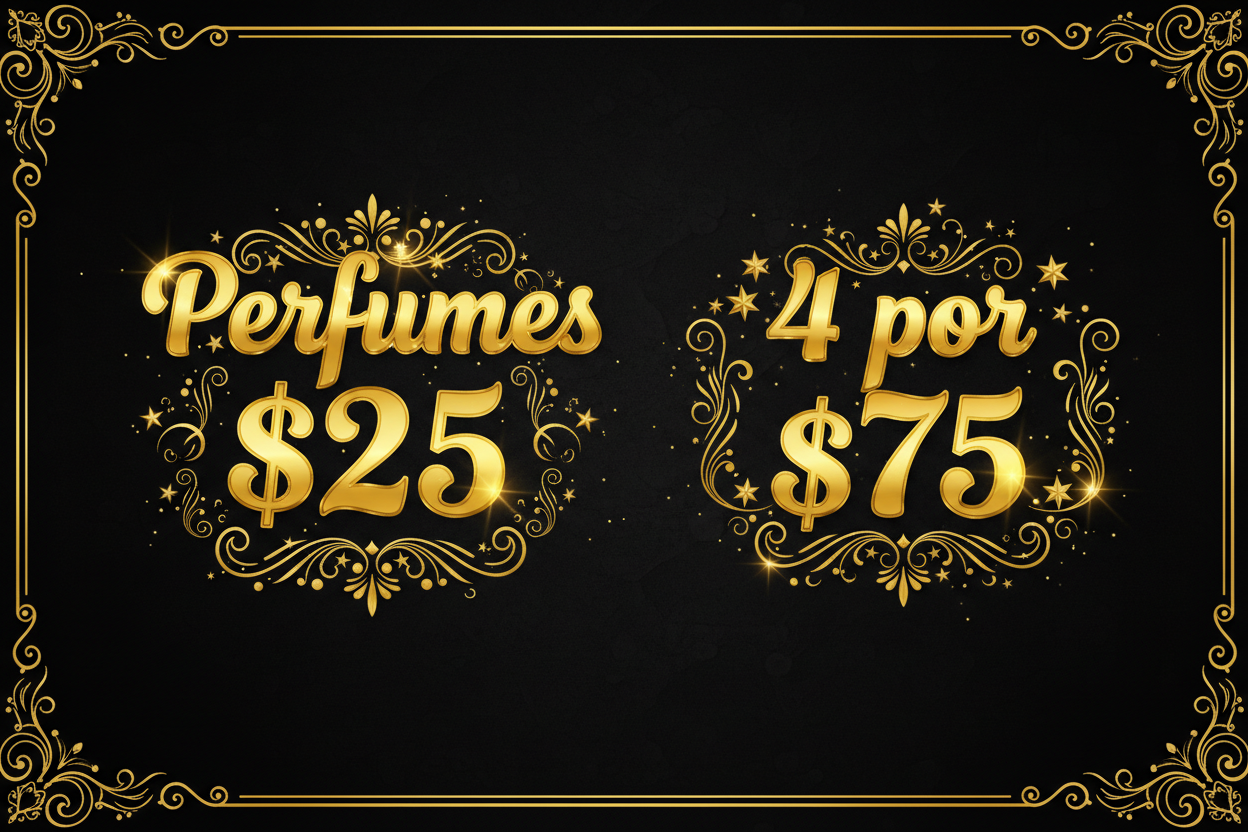 Banner Negro y Dorado - Perfumes $25