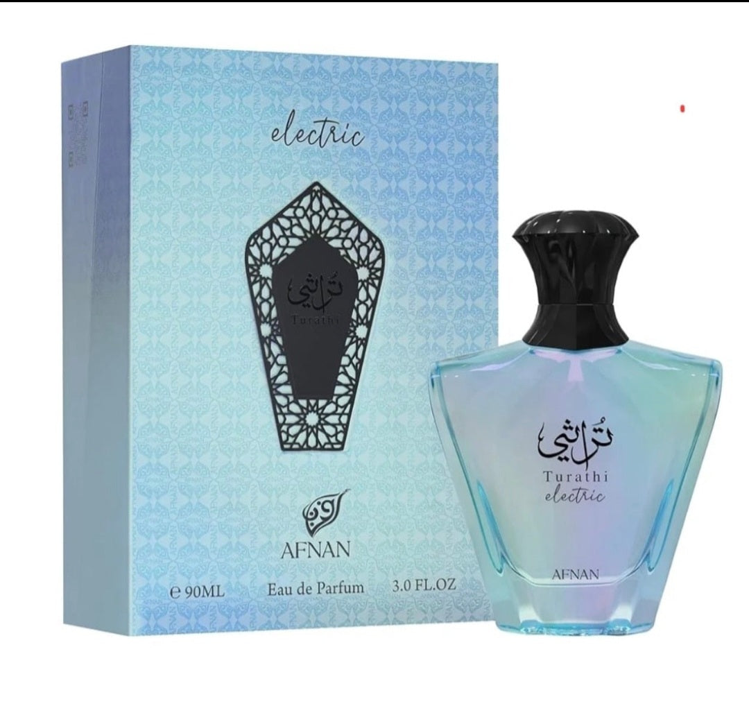 Afnan Turathi Electric - Eau de Parfum unisex, 3.0 onzas