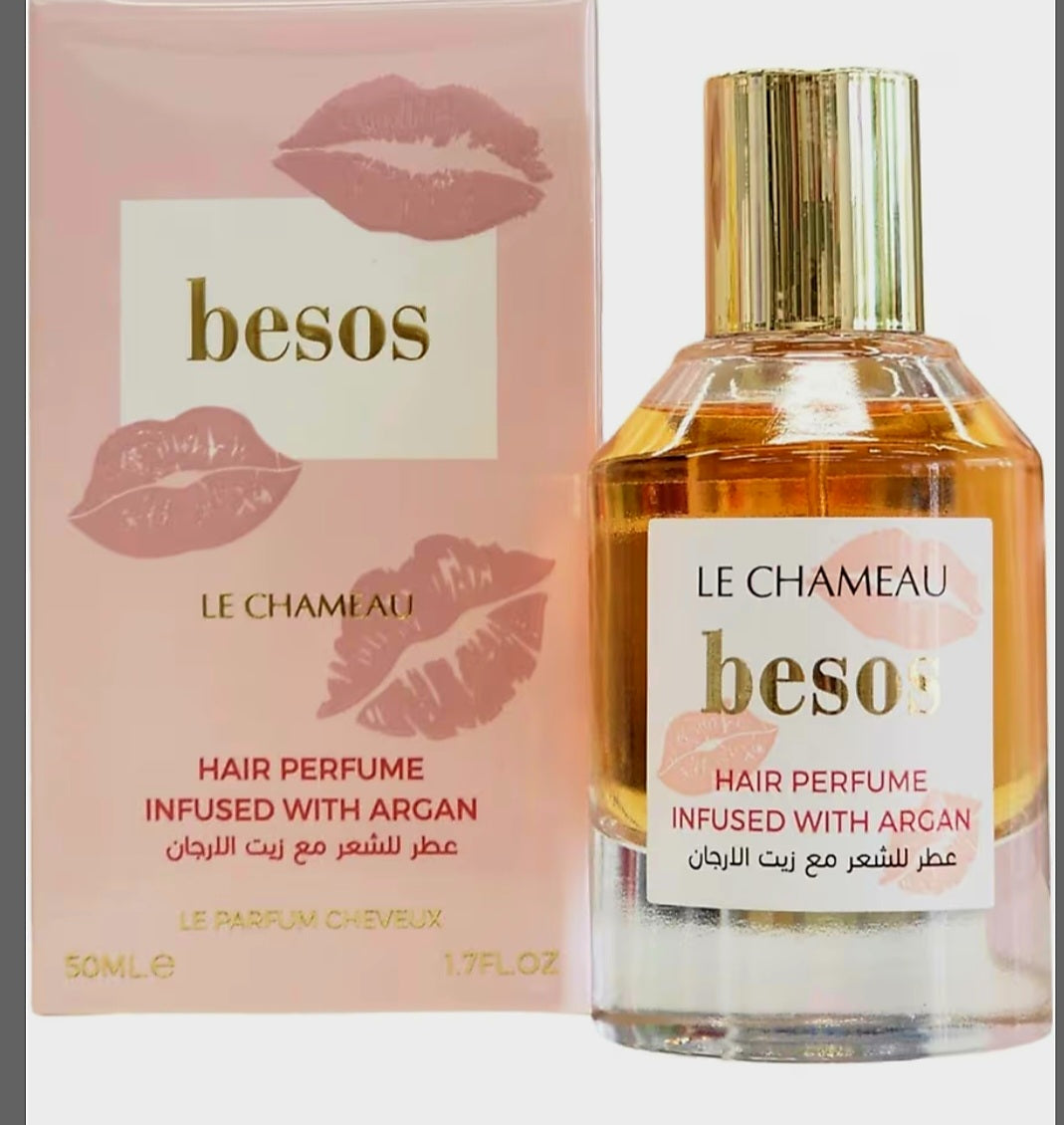 Perfume para el cabello Besos con aceite de argán, miel 1.7 FL OZ, 1.7 fl oz