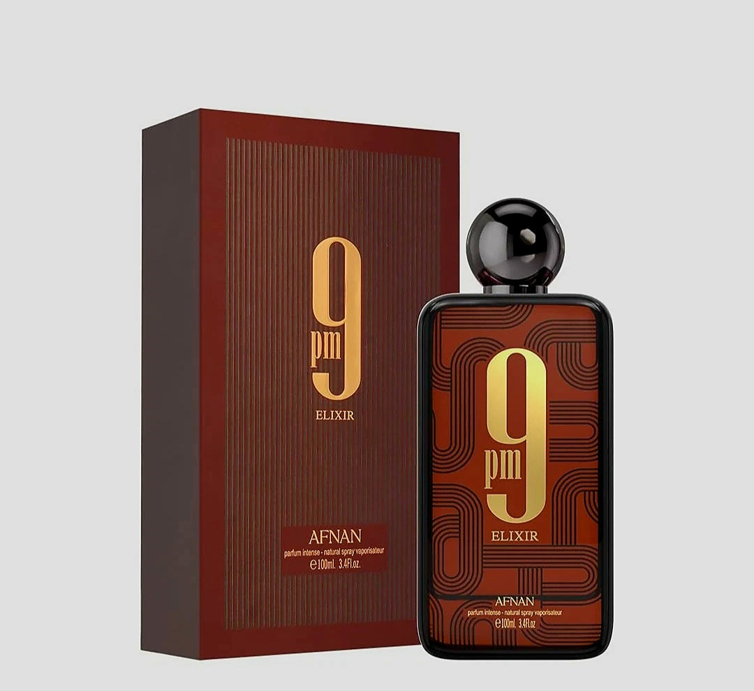 Afnan 9 PM Elixir Unisex Extrait de Parfum, 3.4 Fl.
